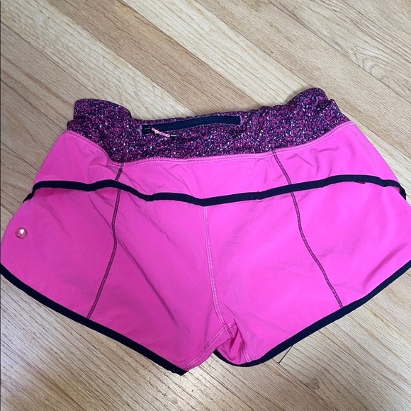 Lululemon Athletica Speedy Pink Athletic Shorts with Curved Hem - Picture 4 of 7